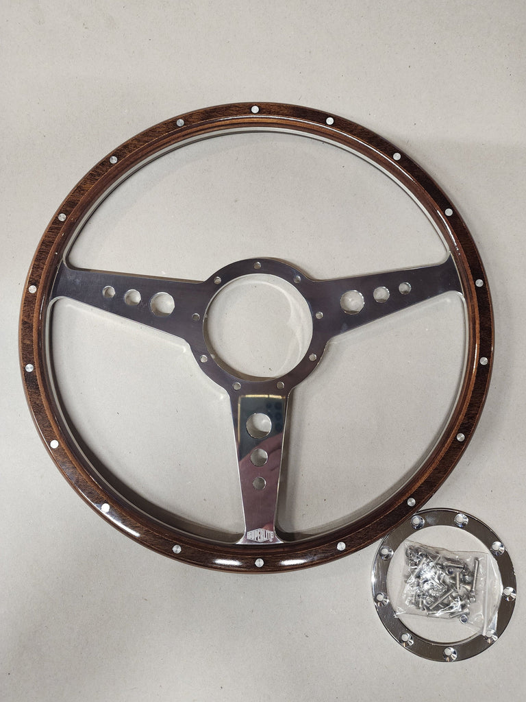 パーツ ALL WOOD Steering Wheel Personal Sprint 4 Prestige 365mm Wood & Leather Steering Wheel