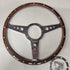 MGB Classic Dark Wood Steering Wheel,  15" flat
