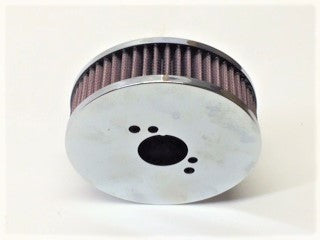 Chrome Air Filter Assembly by K&N, 1-1/2" SU, 1-3/4" Deep