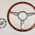 MGB Classic Dark Wood Steering Wheel, 14" flat