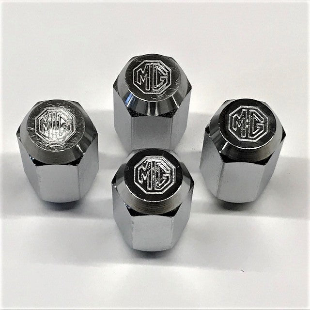 Lugnuts, MGB Rostyle wheels, chrome, with MG Crest, set of 4