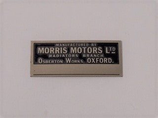 Radiator ID Plate, Top