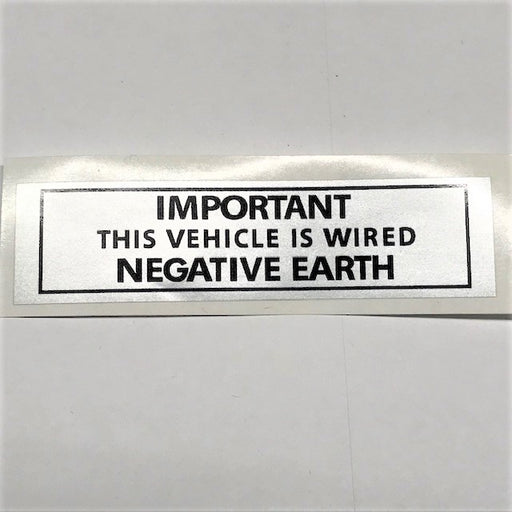 Negative Ground Sticker, MGB