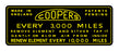 Coopers Air Cleaner Decal for Mini