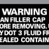 DOT 3 Brake Fluid Warning