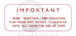 MGB/MGC Odometer Re-set Decal