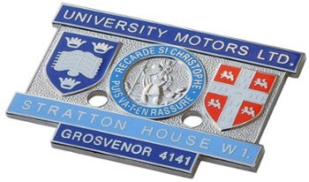 University Motors Dash Plaque