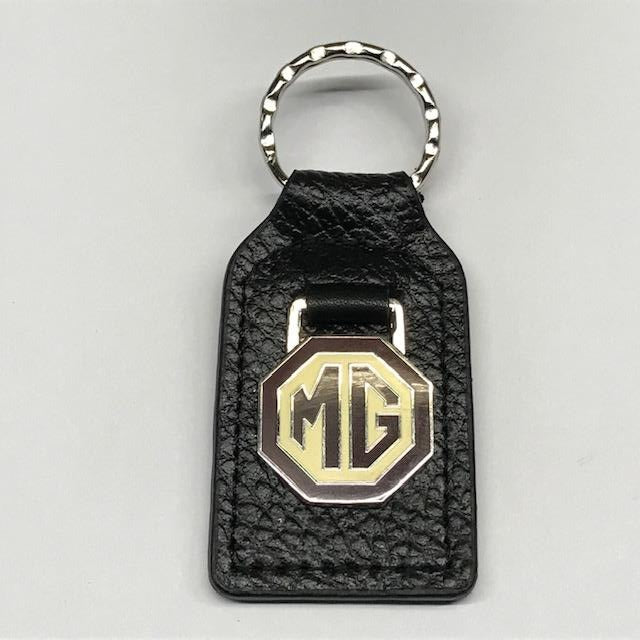 MG Key Fob, Brown/Cream — Abingdon Spares