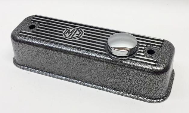 MGB Cast Aluminum Valve Cover, Crackle Finish with vented cap