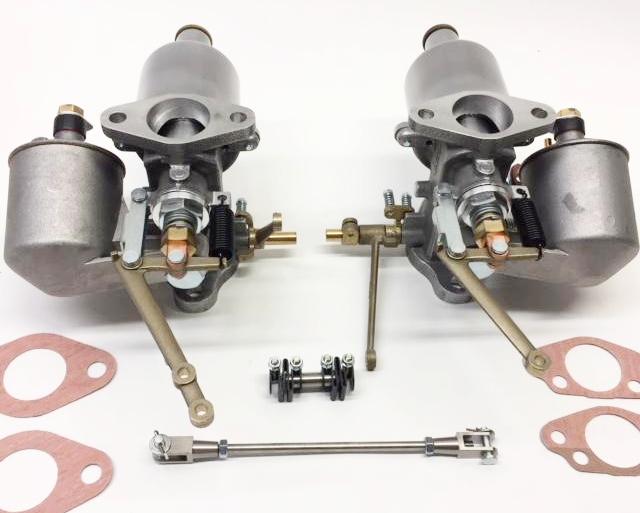 MG TC SU H2 Complete Carburetors, set of 2, 1-1/4"