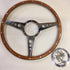 MGB Classic Dark Wood Steering Wheel,  15" flat