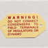 Warning Label for Regulator