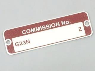 COMMISSION NUMBER PLATE, MGB