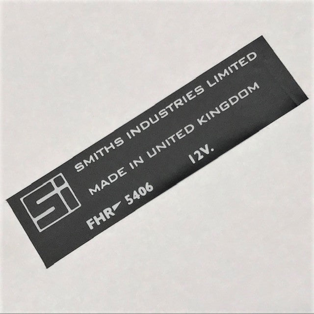 MGB Smiths Heater Number Sticker  62-80