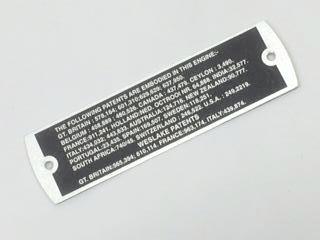 Patent Plate, MGB