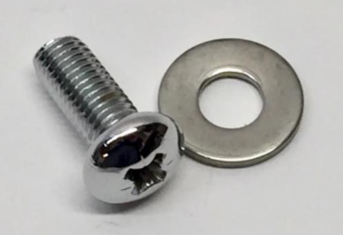 Pozi (posi) drive chrome screw w/washer for aprons