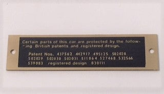 Patent Plate, TC-Early TD