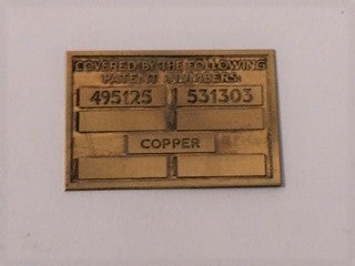 Radiator Core Patent Plate, TC/TD