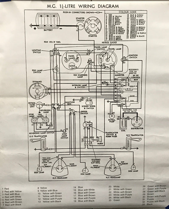 MG Y type wiring diagram very large