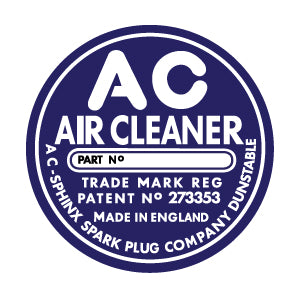 AC Air Filter Decal TR2/TR3