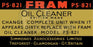 FRAM PS-821 Filter