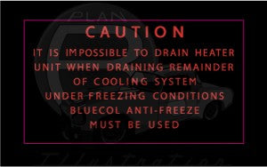 Smiths Heater Drain Warning Decal